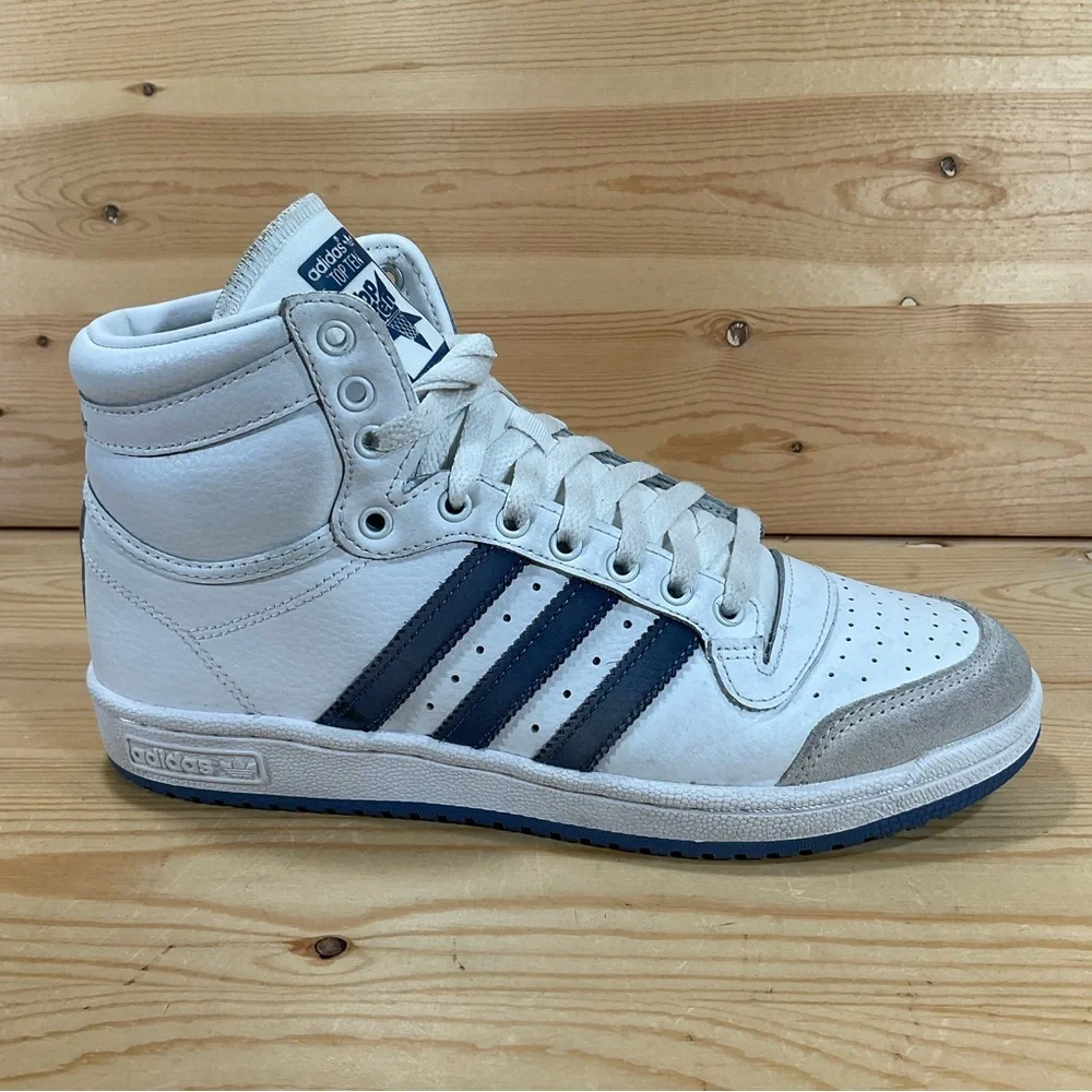 adidas Originals Top Ten Basketball Shoes # FY7095 Retro Men's 8 White Crew Blue
